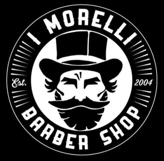 Logo di I Morelli Barber Shop: un gentiluomo con cilindro e baffi